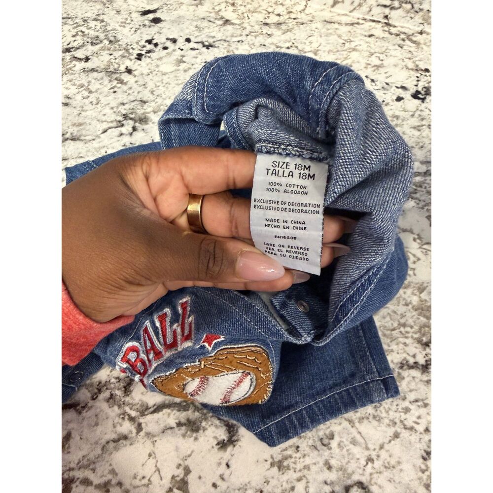VintageDenim Baseball All Star Overalls Knee Patch 18M